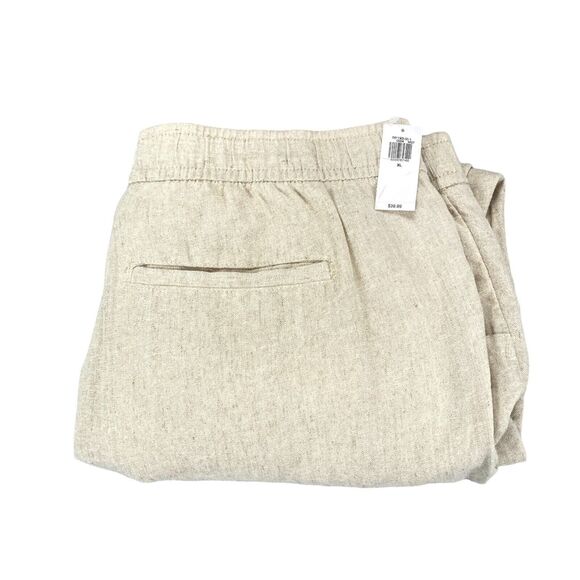 Old Navy Linen Pants Womens XL Beige Casual Flat Front Straight Leg Drawstring - Picture 8 of 16